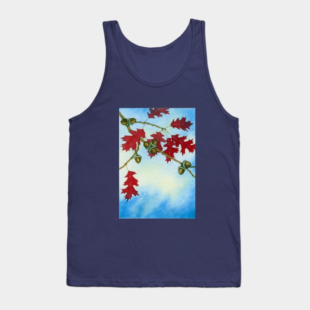 RED OAK TREE TREES NATURE ACORNS WOOD FOREST Tank Top by BeautyMoment